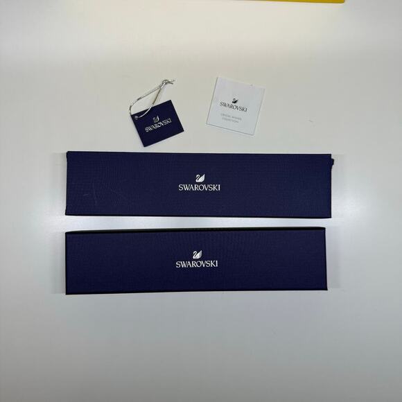 Swarovsky | Bracelet Storage Box w/ Gift Bag | Navy Blue | 8.75 x 2 x 1 in. - Picture 2 of 16